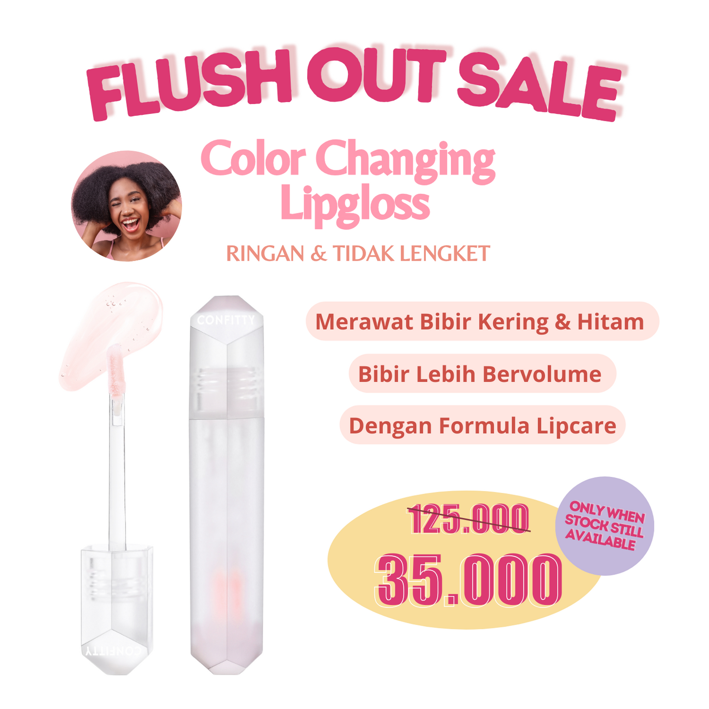 CONFITTY Crystal Clear Magic Lipgloss