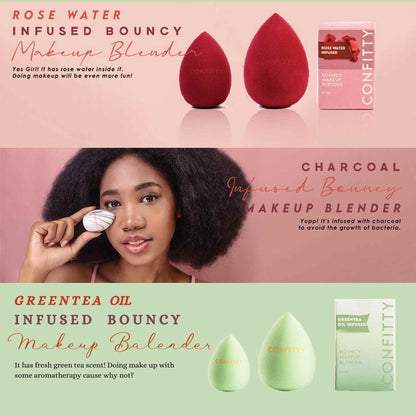Bouncy Makeup Blender + Silky Skin Two Way Cake + Crystal Clear Magic Lipgloss